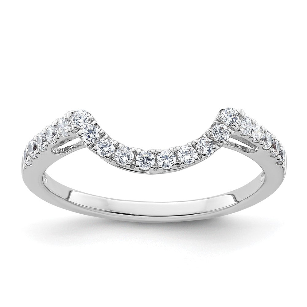 14k White Gold 1/3 carat Diamond Contoured Complete Wedding Band