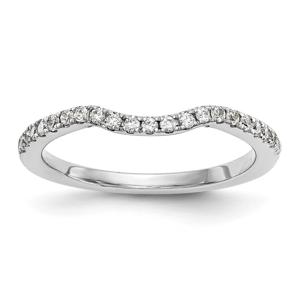 14k White Gold 1/4 carat Diamond Contoured Complete Wedding Band