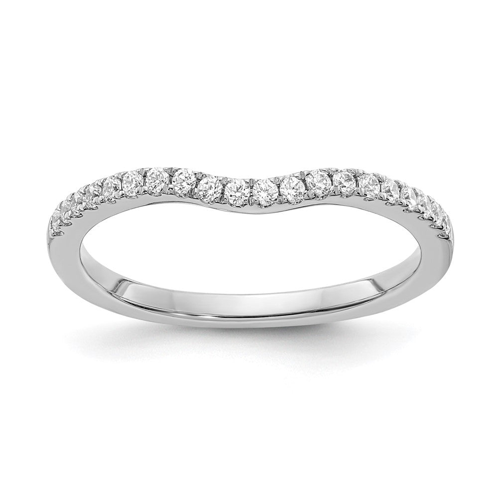 14k White Gold 1/5 carat Diamond Contoured Complete Wedding Band