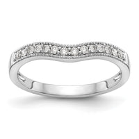 Load image into Gallery viewer, 14k White Gold 1/6 carat Diamond Contoured Complete Wedding Band
