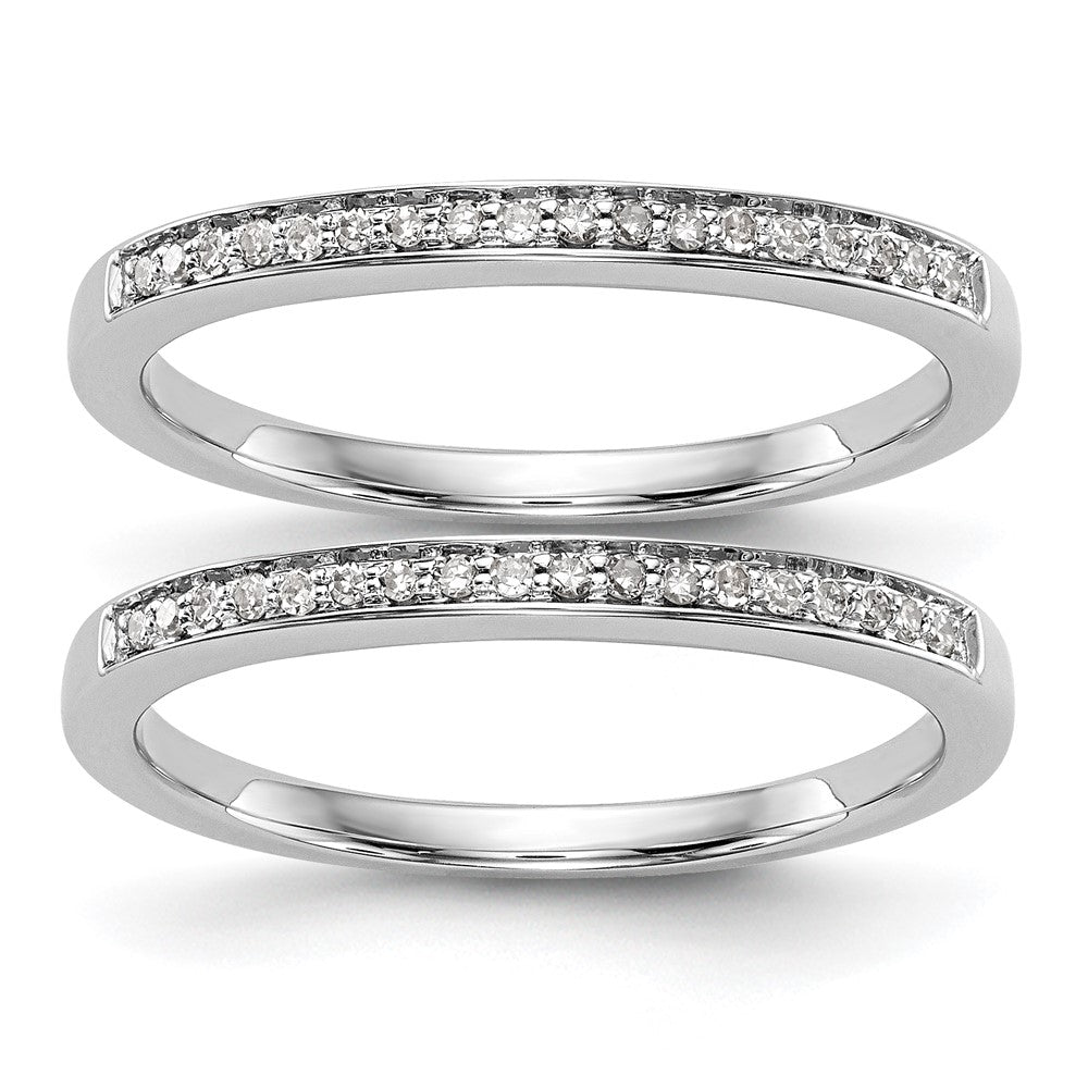 14k White Gold 1/3 carat Diamond Set of 2 Complete Wedding Bands