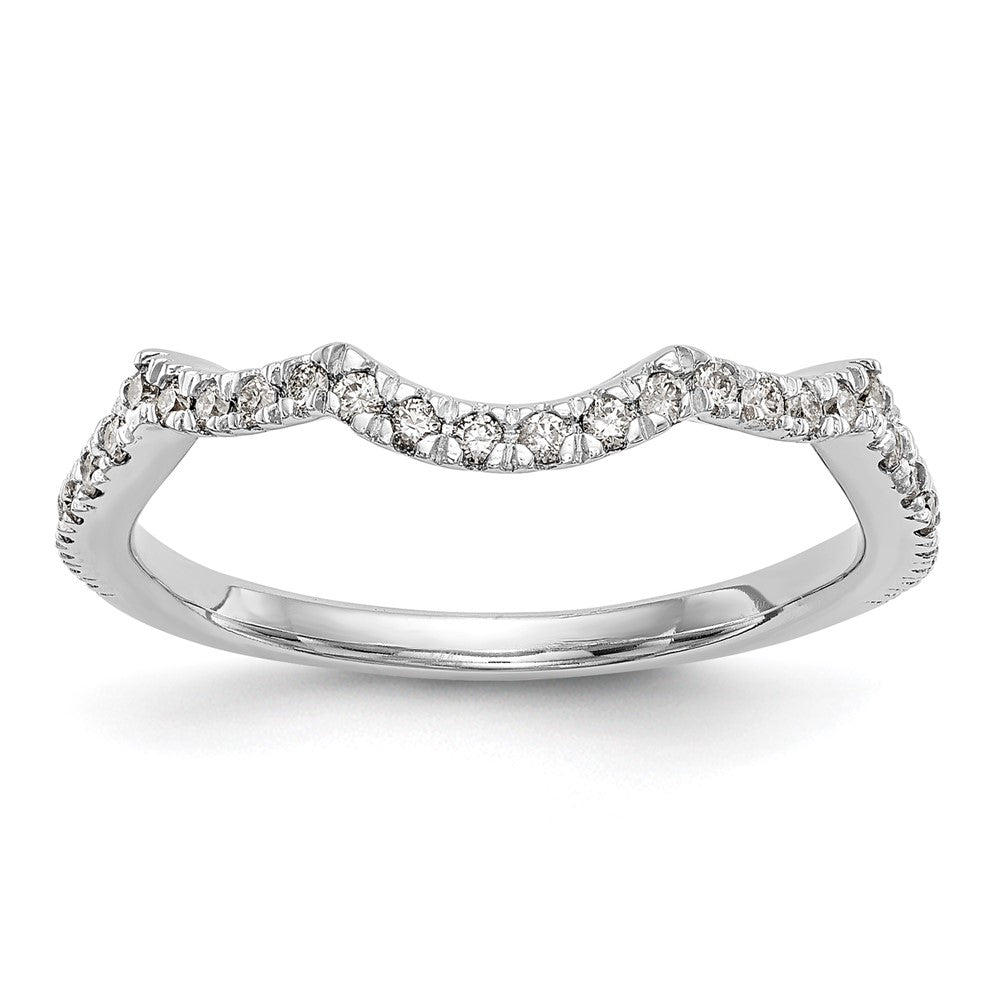 14k White Gold 1/3 carat Diamond Contoured Complete Wedding Band