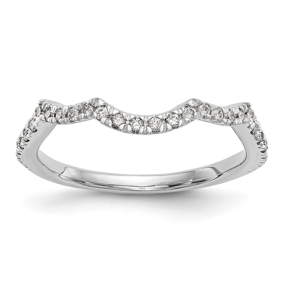 14k White Gold 1/3 carat Diamond Contoured Complete Wedding Band