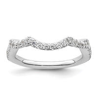 Load image into Gallery viewer, 14k White Gold 5/8 carat Diamond Contoured Complete Wedding Band

