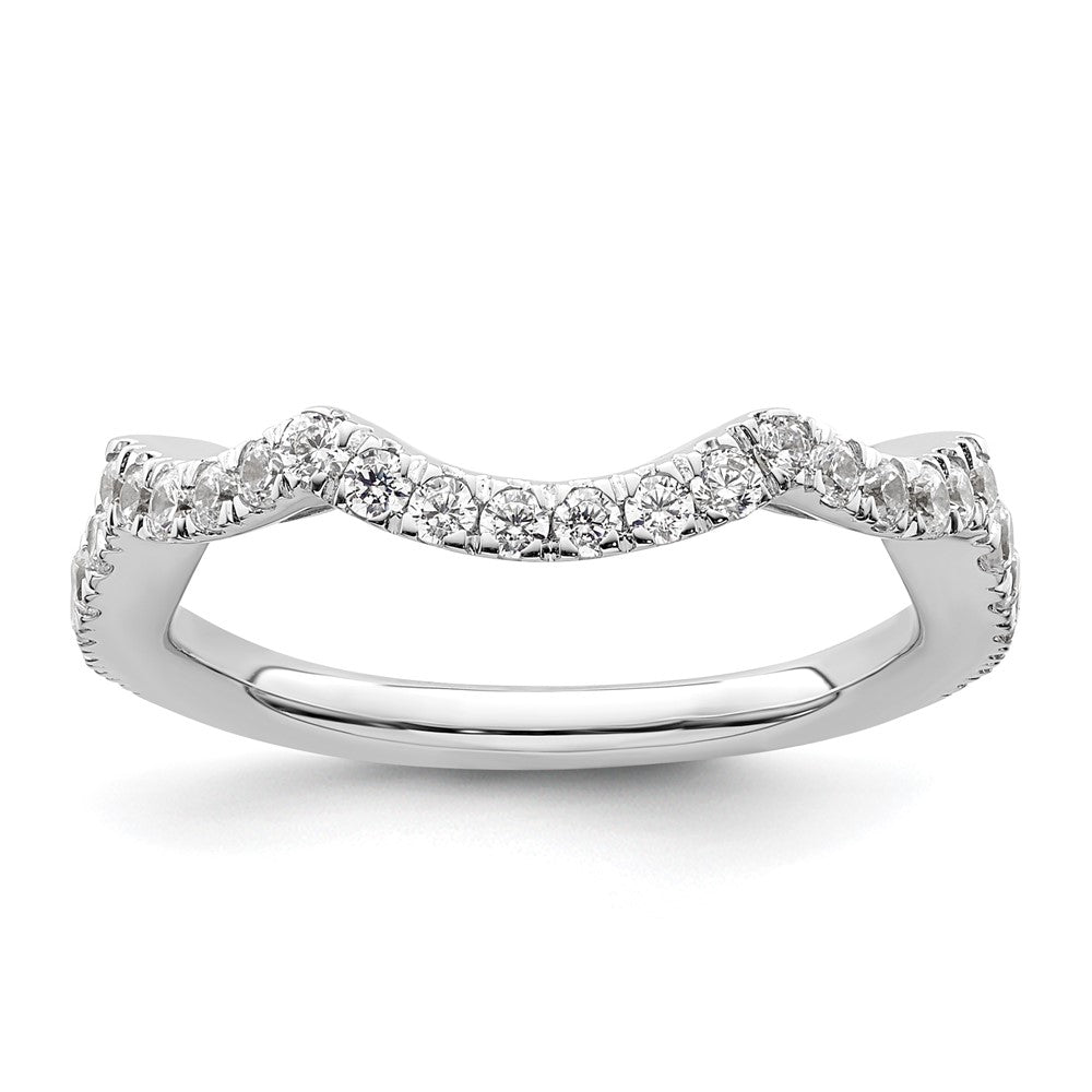 14k White Gold 5/8 carat Diamond Contoured Complete Wedding Band