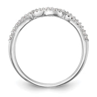 Load image into Gallery viewer, 14K White Gold 1/8 carat Diamond Contoured Complete Wedding Band
