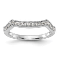 Load image into Gallery viewer, 14K White Gold 1/6 carat Diamond Contoured Complete Wedding Band
