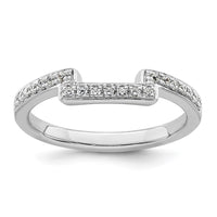 Load image into Gallery viewer, 14K White Gold 1/8 carat Diamond Contoured Complete Wedding Band
