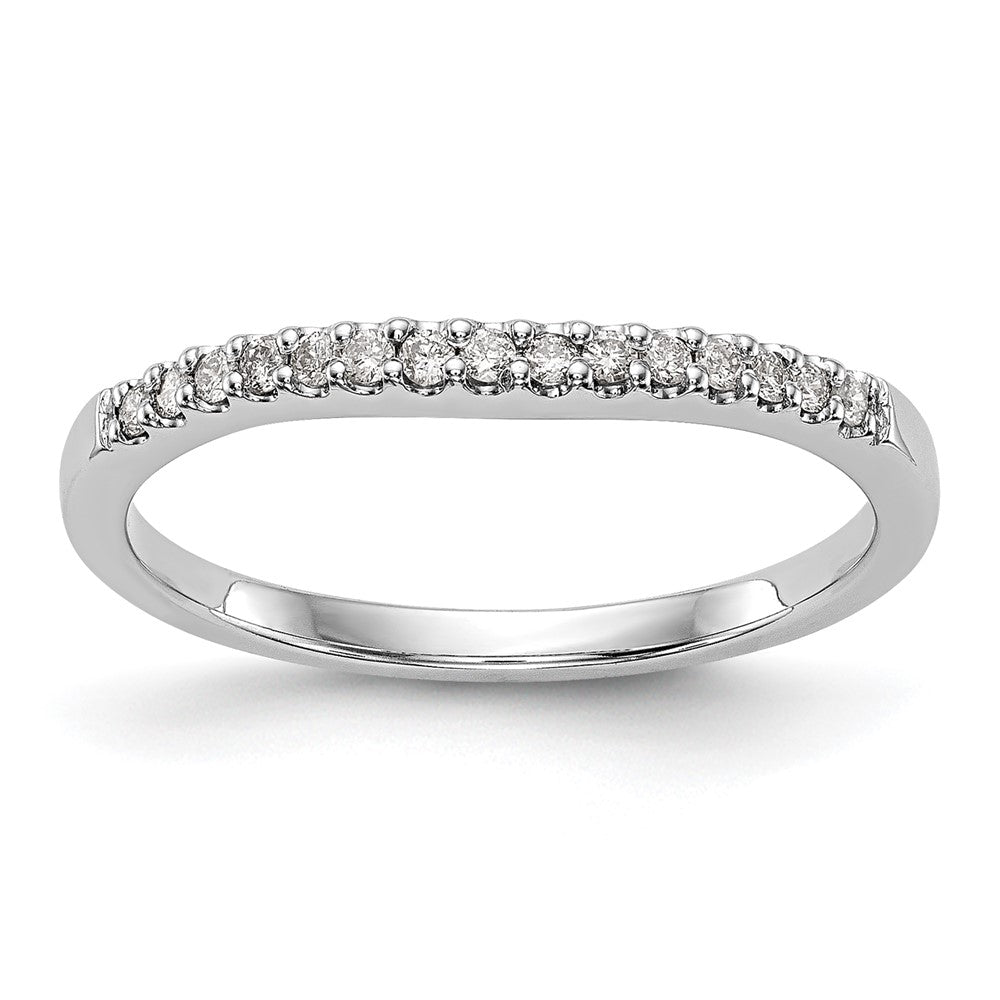 14k White Gold 1/8 carat Diamond Complete Wedding Band