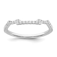 Load image into Gallery viewer, 14K White Gold 1/4 carat Diamond Contoured Complete Wedding Band
