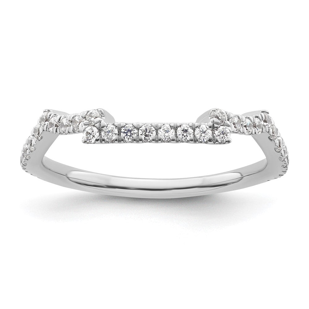 14K White Gold 1/3 carat Diamond Contoured Complete Wedding Band