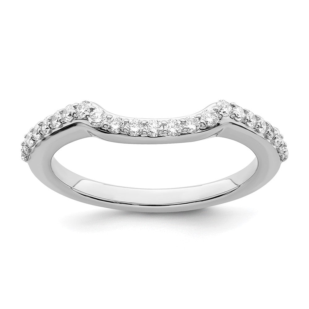 14K White Gold 1/3 carat Diamond Contoured Complete Wedding Band