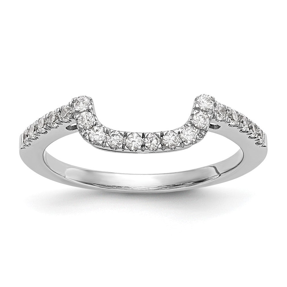 14K White Gold 1/5 carat Diamond Contoured Complete Wedding Band