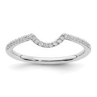 Load image into Gallery viewer, 14K White Gold 1/8 carat Diamond Contoured Complete Wedding Band
