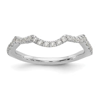 Load image into Gallery viewer, 14K White Gold 1/3 carat Diamond Contoured Complete Wedding Band
