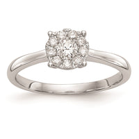 Load image into Gallery viewer, 14K White Gold Halo Cluster 1/3 carat Diamond Complete Engagement Ring
