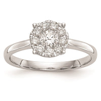 Load image into Gallery viewer, 14K White Gold Halo Cluster 1/2 carat Diamond Complete Engagement Ring
