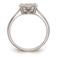 Load image into Gallery viewer, 14K White Gold Halo Cluster 5/8 carat Diamond Complete Engagement Ring
