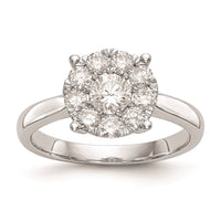 Load image into Gallery viewer, 14K White Gold Halo Cluster 1 carat Diamond Complete Engagement Ring
