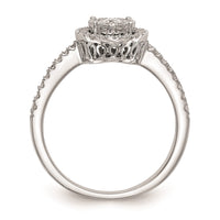 Load image into Gallery viewer, 14K White Gold Halo Cluster 1/2 carat Diamond Complete Engagement Ring

