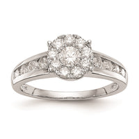 Load image into Gallery viewer, 14K White Gold Halo Cluster 1 carat Diamond Complete Engagement Ring
