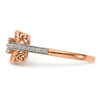 Load image into Gallery viewer, 10K Rose Gold Square Halo Cluster 1/5 carat Diamond Complete Engagement Ring
