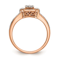 Load image into Gallery viewer, 14K Rose Gold Square Cluster 1/5 carat Diamond Complete Engagement Ring
