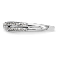 Load image into Gallery viewer, 14K White Gold Criss-Cross 1/5 carat Diamond Complete Wedding Band
