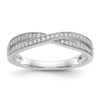 Load image into Gallery viewer, 14K White Gold Criss-Cross 1/5 carat Diamond Complete Wedding Band
