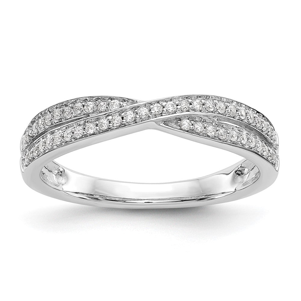 14K White Gold Criss-Cross 1/5 carat Diamond Complete Wedding Band