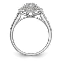 Load image into Gallery viewer, 14K White Gold Oval Halo Cluster with Heart Gallery 7/8 carat Diamond Complete Engagement Ring
