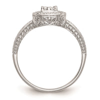Load image into Gallery viewer, 14K White Gold Square Halo Cluster 1/5 carat Princess/Round Diamond Complete Engagement Ring
