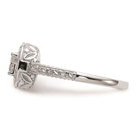 Load image into Gallery viewer, 14K White Gold Square Halo Cluster 1/5 carat Princess/Round Diamond Complete Engagement Ring
