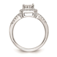 Load image into Gallery viewer, 14K White Gold Square Halo Cluster 5/8 carat Princess/Round Diamond Complete Engagement Ring
