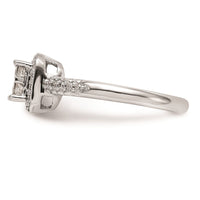 Load image into Gallery viewer, 14K White Gold Square Halo Cluster 5/8 carat Princess/Round Diamond Complete Engagement Ring
