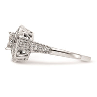 Load image into Gallery viewer, 14K White Gold Square Halo Cluster 5/8 carat Princess/Round Diamond Complete Engagement Ring
