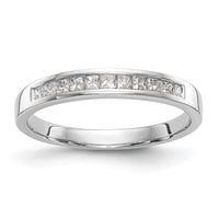 Load image into Gallery viewer, 14k White Gold Channel-set 1/3 carat Princess Diamond Complete Wedding Band
