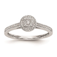 Load image into Gallery viewer, 10K White Gold Halo Cluster 1/5 carat Diamond Complete Engagement Ring
