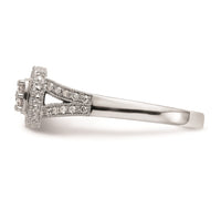Load image into Gallery viewer, 14K White Gold Square Halo Cluster 1/2 carat Diamond Complete Engagement Ring
