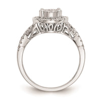 Load image into Gallery viewer, 14K White Gold Halo Cluster 3/4 carat Diamond Complete Engagement Ring
