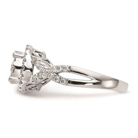 Load image into Gallery viewer, 14K White Gold Halo Cluster 3/4 carat Diamond Complete Engagement Ring
