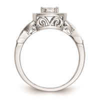 Load image into Gallery viewer, 14K White Gold Square Halo Cluster 3/8 carat Diamond Complete Engagement Ring
