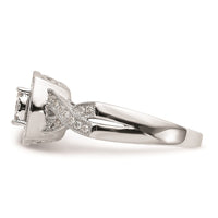 Load image into Gallery viewer, 14K White Gold Square Halo Cluster 3/8 carat Diamond Complete Engagement Ring
