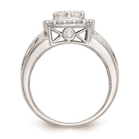 Load image into Gallery viewer, 14K White Gold Square Halo Cluster 1.5 carat Round/Baguette Diamond Complete Engagement Ring
