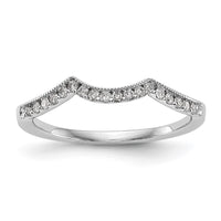 Load image into Gallery viewer, 14k White Gold 1/8 carat Diamond Contoured Complete Wedding Band

