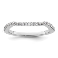Load image into Gallery viewer, 14k White Gold 1/8 carat Diamond Contoured Complete Wedding Band
