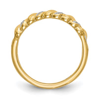 Load image into Gallery viewer, 14K Twist 1/20 carat Diamond Complete Wedding Band
