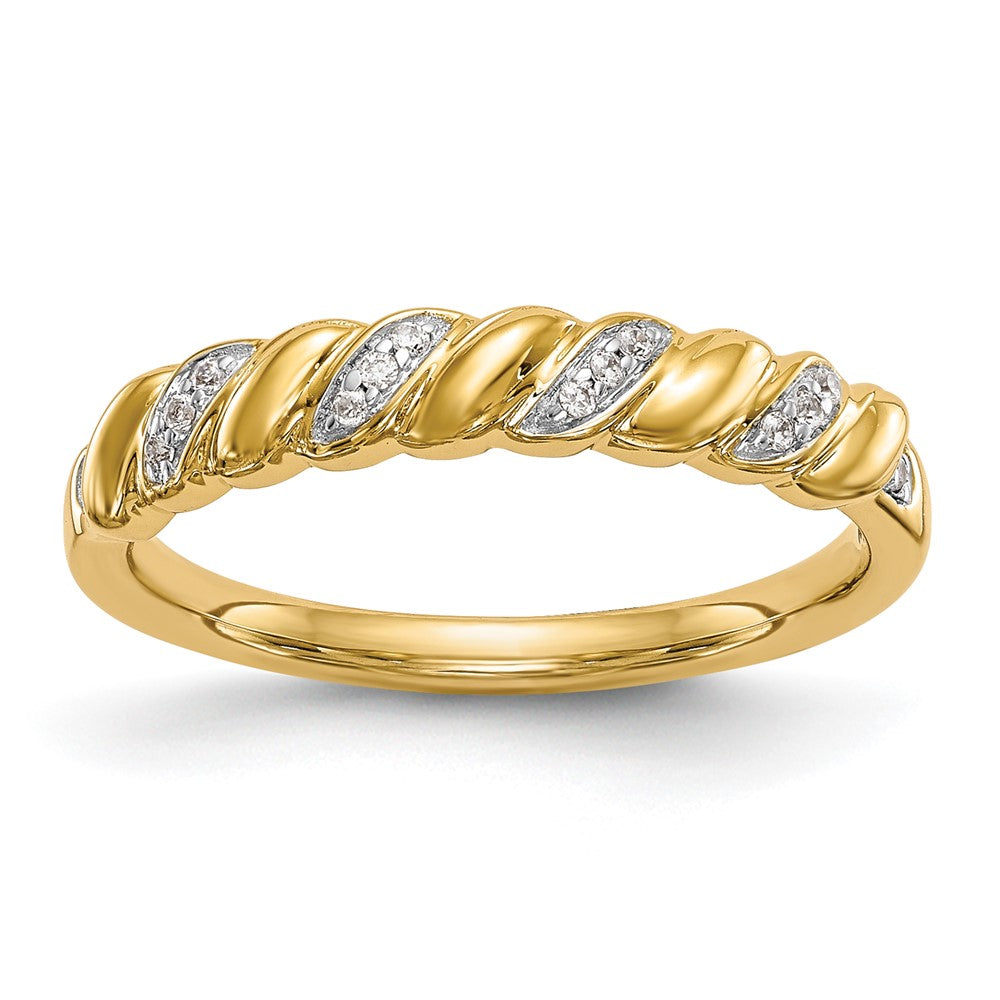 14K Twist 1/20 carat Diamond Complete Wedding Band