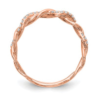 Load image into Gallery viewer, 14k Rose Gold Criss-Cross 1/8 carat Diamond Complete Wedding Band
