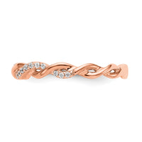Load image into Gallery viewer, 14k Rose Gold Criss-Cross 1/8 carat Diamond Complete Wedding Band
